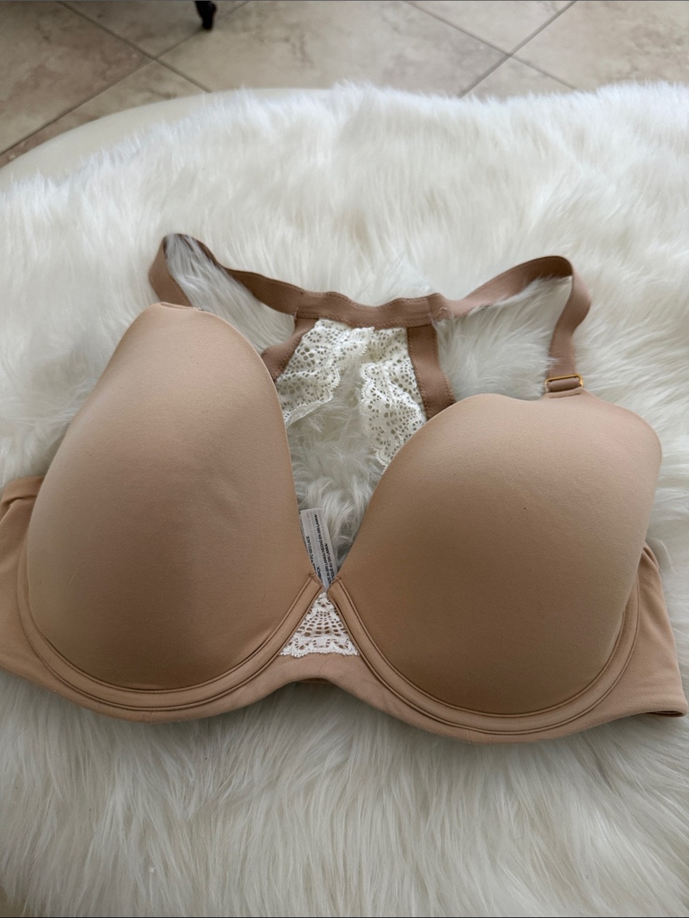Soma Nude Lace-Back T-Shirt Bra 36ddd